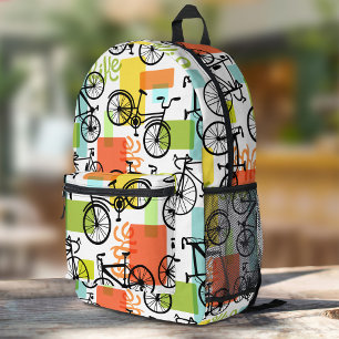 Mochila Impresa Patrón de bicicleta colorido Resumen Geométrico
