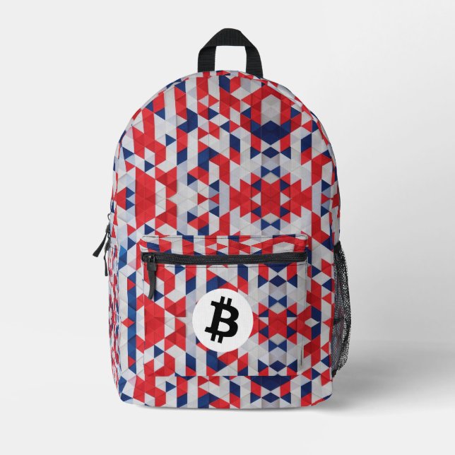 Mochila Impresa Patrón de Bitcoin de Estados Unidos (Anverso)