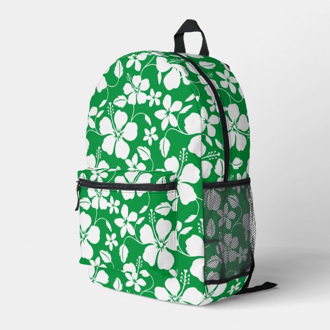 MOCHILA IMPRESA PATRÓN DE BLUE HAWAII EN VERDE (Esquina derecha trasera )