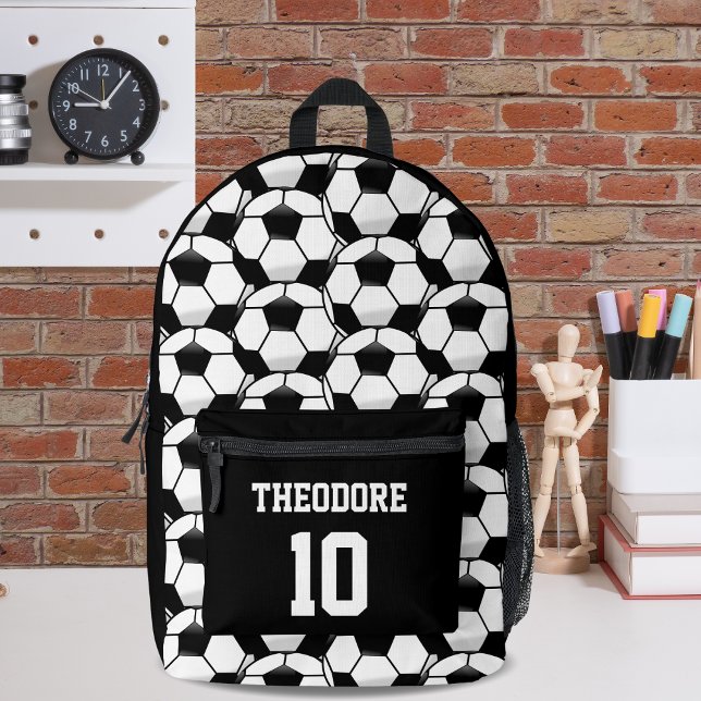Mochila Impresa Patrón de bola de fútbol de nombre personalizado (Subido por el creador)