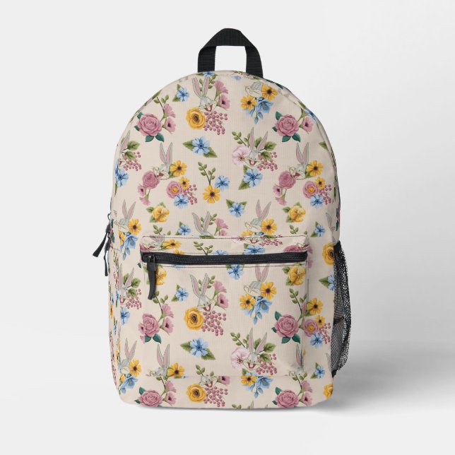 Mochila Impresa Patrón de bordado floral de Bugs Bunny™ (Anverso)
