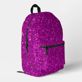 Mochila Impresa Patrón de brillo falso glam rosa profundo
