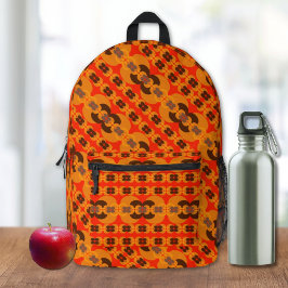 Mochila Impresa Patrón de burbujas retro groovy de los 60 y 70