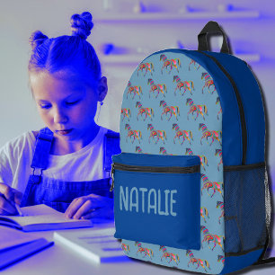 Mochila Impresa Patrón de caballo abstracto - su nombre