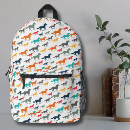 Mochila Impresa Patrón de caballos de clase