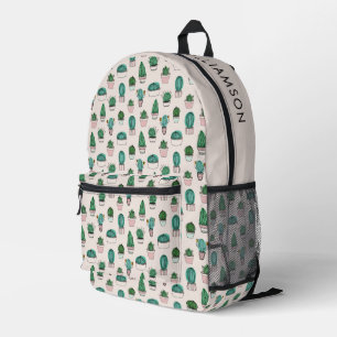 Mochila Impresa Patrón de Cactus Succulent