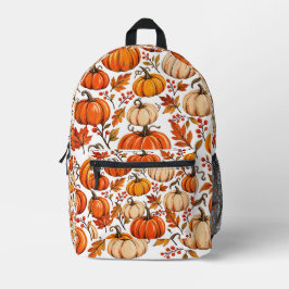 Mochila Impresa Patrón de calabaza 