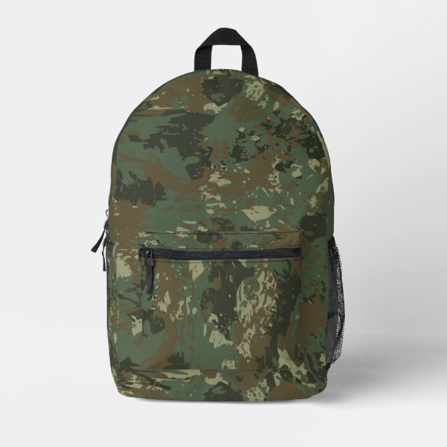 Mochila Impresa Patrón de Camo de Monograma Moderno (Anverso)
