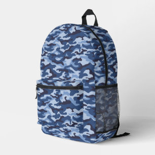 Mochila Impresa Patrón de camuflaje azul oscuro