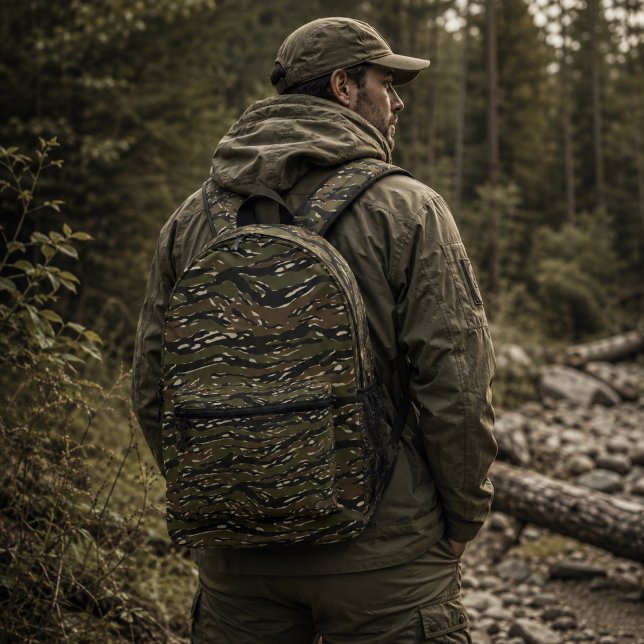 Mochila Impresa Patrón de camuflaje de rayas de tigre (Subido por el creador)