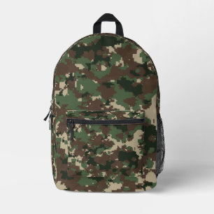 Mochila Impresa Patrón de camuflaje digital de bosque