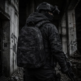 Mochila Impresa Patrón de camuflaje furtivo de Operaciones Negras