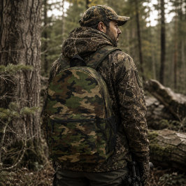 Mochila Impresa Patrón de camuflaje militar clásico de bosque