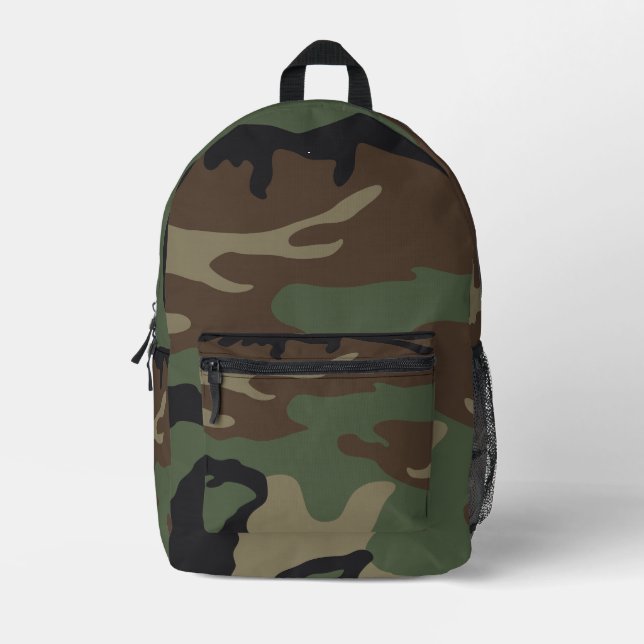Mochila Impresa Patrón de camuflaje militar de bosque (Anverso)