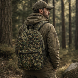 Mochila Impresa Patrón de camuflaje militar digital de bosque