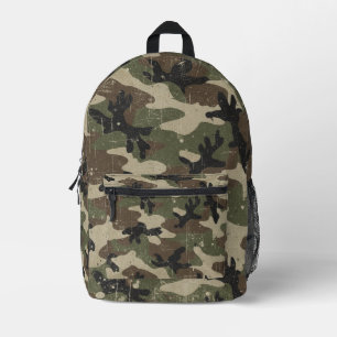 Mochila Impresa Patrón de camuflaje militar retro