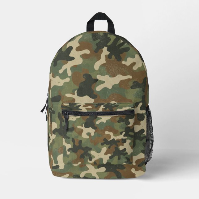 Mochila Impresa Patrón de camuflaje militar rústico (Anverso)