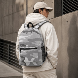 Mochila Impresa Patrón de camuflaje militar urbano gris