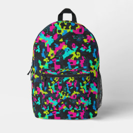 Mochila Impresa Patrón de Camuflaje Neon