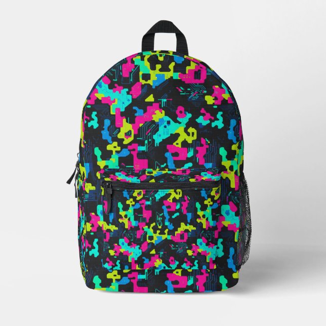 Mochila Impresa Patrón de Camuflaje Neon (Anverso)