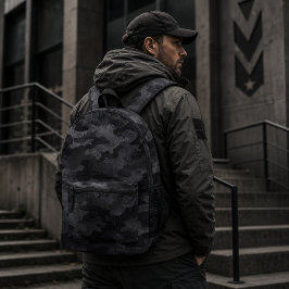 Mochila Impresa Patrón de Camuflaje Táctico Sombra de Medianoche