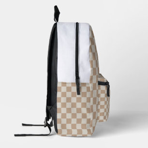 Mochila Impresa Patrón de Caramelo Marrón Cuadros
