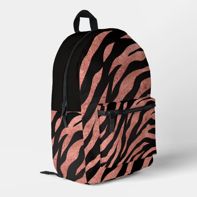 Mochila Impresa Patrón de cebra brillante (Esquina izquierda trasera)