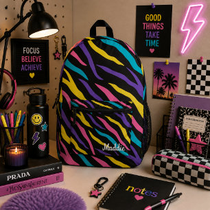 Mochila Impresa Patrón de cebra colorido
