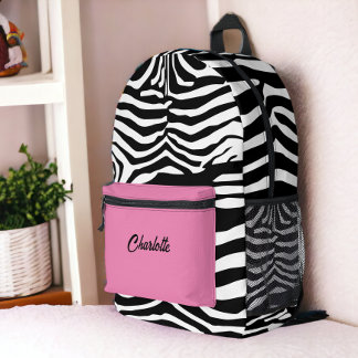 Mochila Impresa Patrón de cebra personalizado