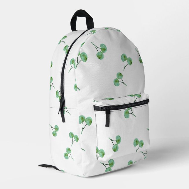 Mochila Impresa Patrón de cerezas verdes (Esquina izquierda trasera)