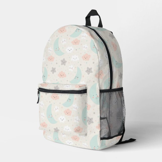 Mochila Impresa Patrón de cielo dulce sonriente Pastel (Esquina derecha trasera )