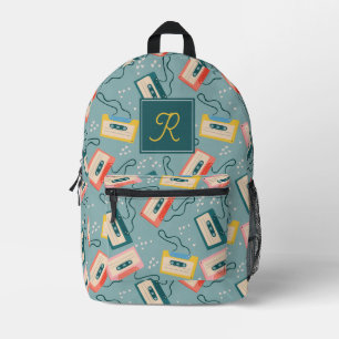 Mochila Impresa Patrón de cinta monograma azul