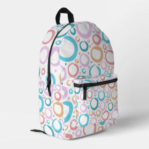 Mochila Impresa Patrón de círculos pastel estéticos Burbuja abstra