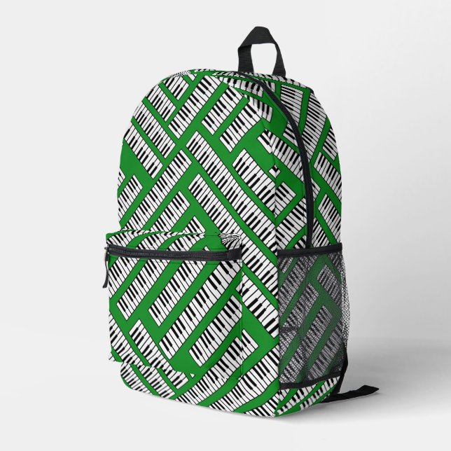 Mochila Impresa Patrón de claves de piano (Esquina derecha trasera )