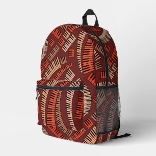 Mochila Impresa Patrón de claves de piano curvadas