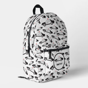 Mochila Impresa Patrón de coche de la policía Nombre personalizado