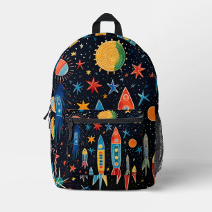 Mochila Impresa Patrón de cohete abstracto