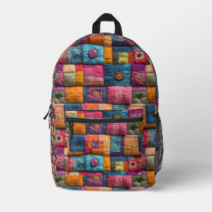 Mochila Impresa Patrón de Colcha de Parche Mosaico Caprichoso: Dis
