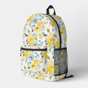 Mochila Impresa Patrón de color amarillo y azul