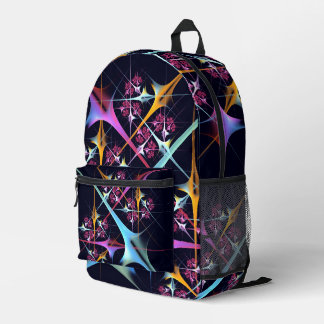 Mochila Impresa Patrón de color de arte de color rosa floral moder