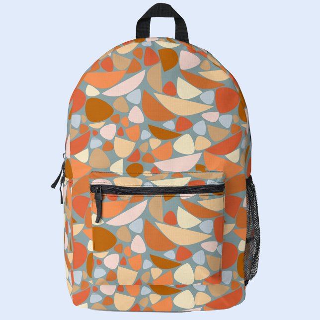 Mochila Impresa Patrón de color Naranja abstracto (Orange abstract pattern modern backpack)
