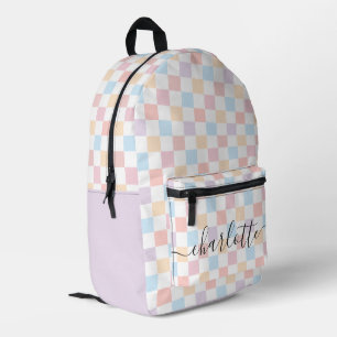 Mochila Impresa Patrón de color pastel de color personalizado