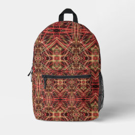 Mochila Impresa Patrón de colores brillantes y fondo negro