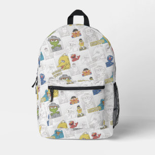 Mochila Impresa Patrón de Cómic Antiguo de Barrio Sésamo