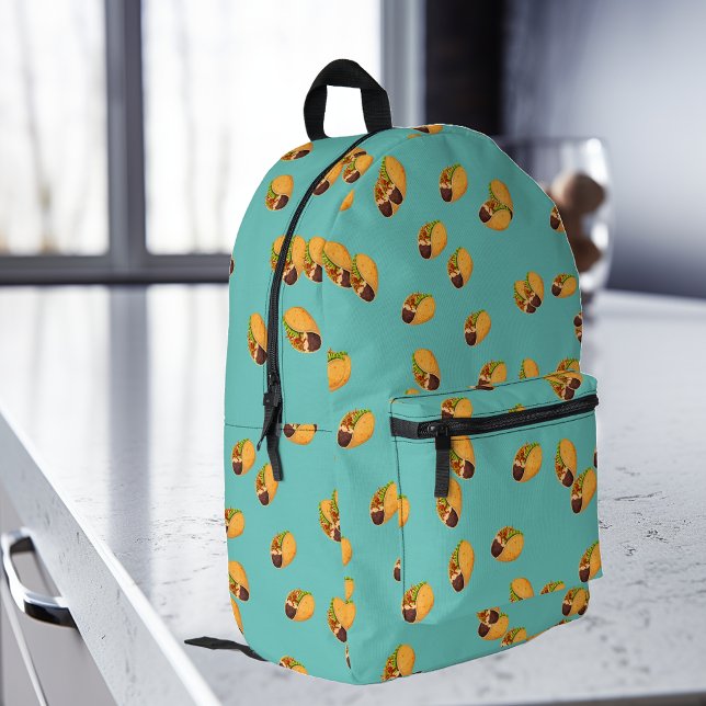 Mochila Impresa Patrón de comida mexicano de Tacos divertidos (Subido por el creador)