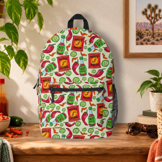 Mochila Impresa Patrón de comida picante juguetón