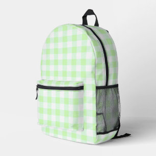 Mochila Impresa Patrón de comprobación de Gingham (verde claro)