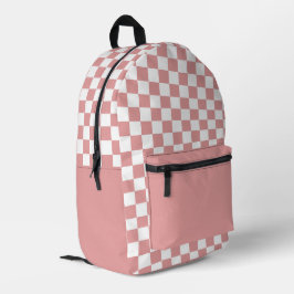 Mochila Impresa Patrón de comprobación rosa y blanco pastel