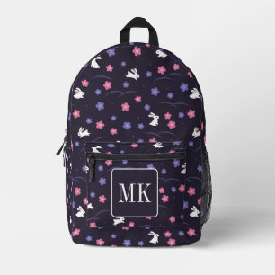 Mochila Impresa Patrón de Conejo Conejo Conejo Conejo Cuto Monogra