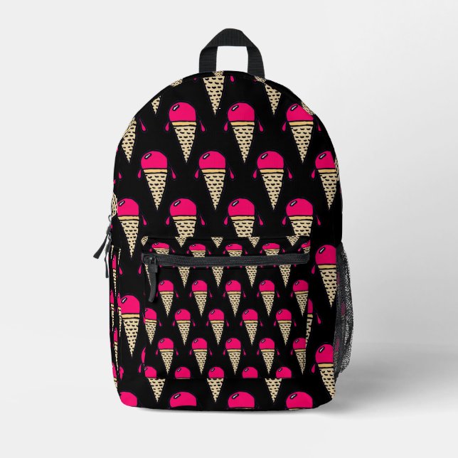 Mochila Impresa Patrón de Cono de Helado (Anverso)